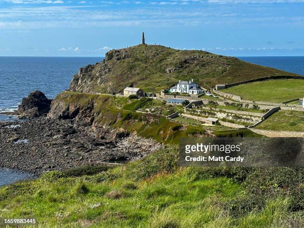 The sun shines on the National Trust's Cape Cornwall on August 24, 2023 in Cornwall, England. The county of Cornwall, in the south west of England,...