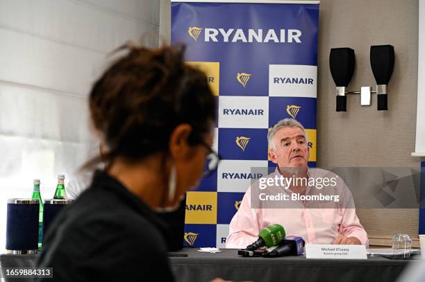 Michael O'Leary, chief executive officer of Ryanair Holdings Plc, during a news conference in Rome, Italy, on Tuesday, Sept. 12, 2023. O'Leary...