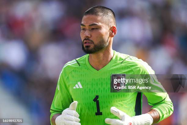 Kosuke Nakamura of Japan looks on during the International Friendly match between Turkiye and Japan at Cegeka Arena on September 12, 2023 in Genk,...