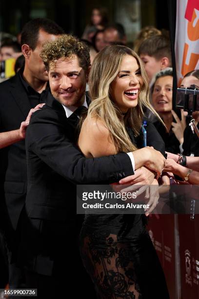 Singer David Bisbal and Rosanna Zanetti attend the new Movistar documentary "Bisbal" premiere during the day 1 of FesTVal 2023 Television Festival on...
