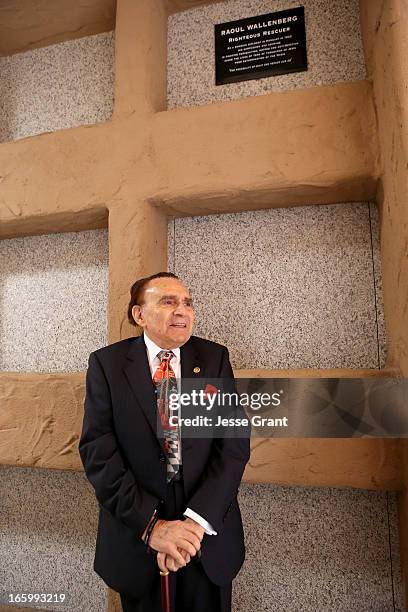 Wallenberg survivor/rescuer Andrew Stevens attends the Six Million Coins Initiative Launch for Holocaust Remembrance Day at Mount Sinai - Simi Valley...