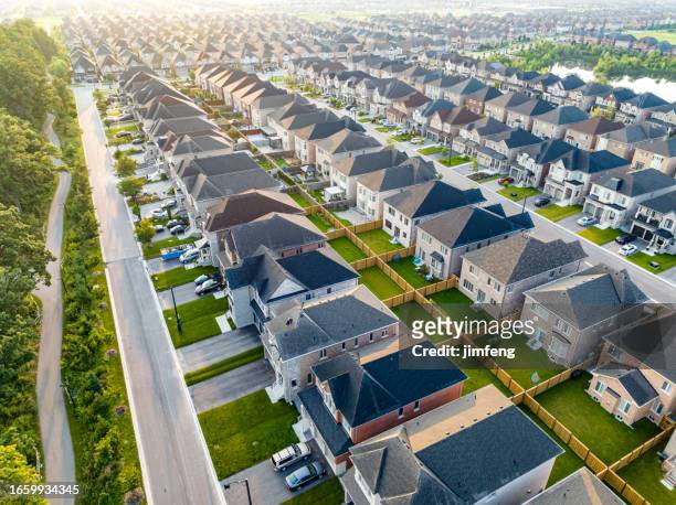 new residential area at cannes neighbourhood park and major mackenzie dr. , woodbridge, canada - new home pov stock pictures, royalty-free photos & images