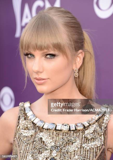 Musician Taylor Swift attends the 48th Annual Academy of Country Music Awards at the MGM Grand Garden Arena on April 7, 2013 in Las Vegas, Nevada.
