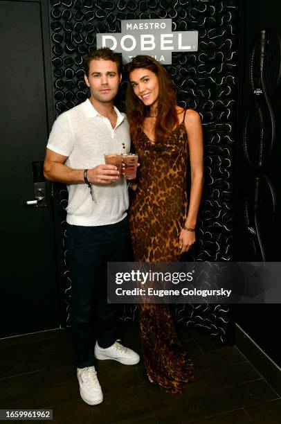 Paul Wesley and Natalie Kickenburg attend the US Open with Maestro Dobel Tequila, First Official Tequila Of The US Open at USTA Billie Jean King...