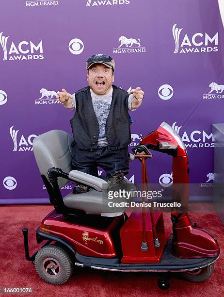 Actor Two Foot Fred arrives at the 48th Annual Academy of Country Music Awards at the MGM Grand Garden Arena on April 7, 2013 in Las Vegas, Nevada.