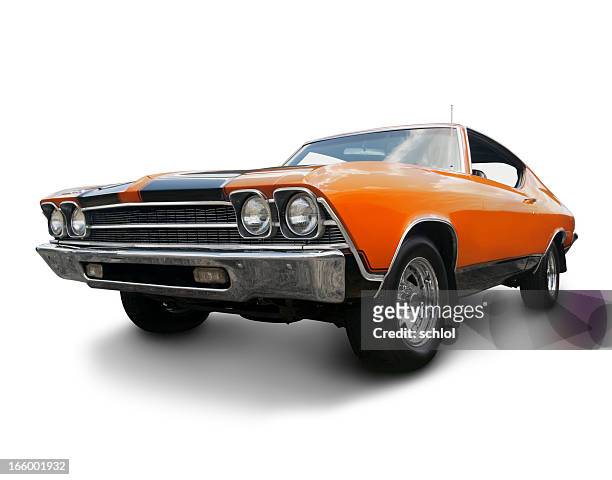 orange chevrolet chevelle 1969 - bumper 個照片及圖片檔