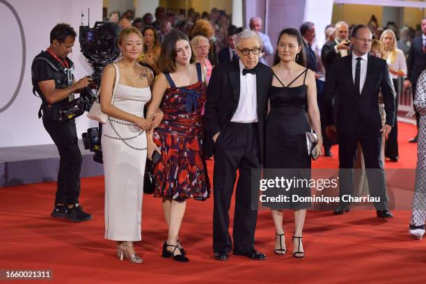 Bechet Allen, Manzie Tio Allen, Woody Allen, Soon-Yi Previn attends a red carpet for the movie "Coup De Chance" at the 80th Venice International Film...