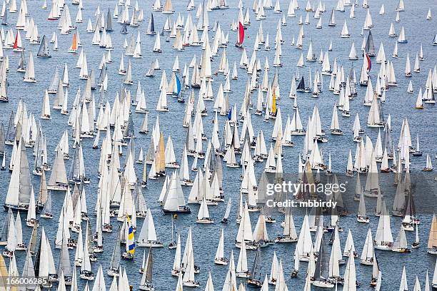 sailing regatta barcolana - regatta stock pictures, royalty-free photos & images