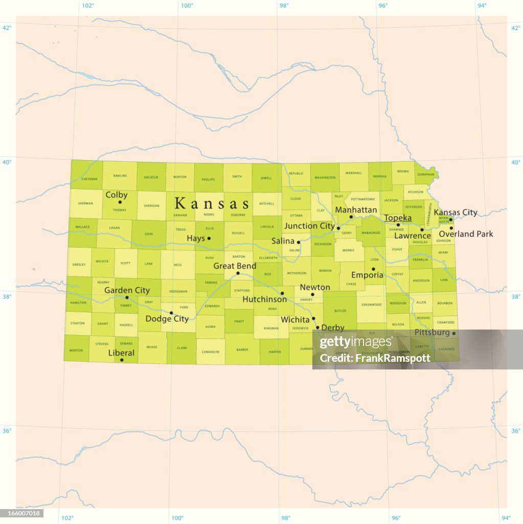 Kansas Vector Map