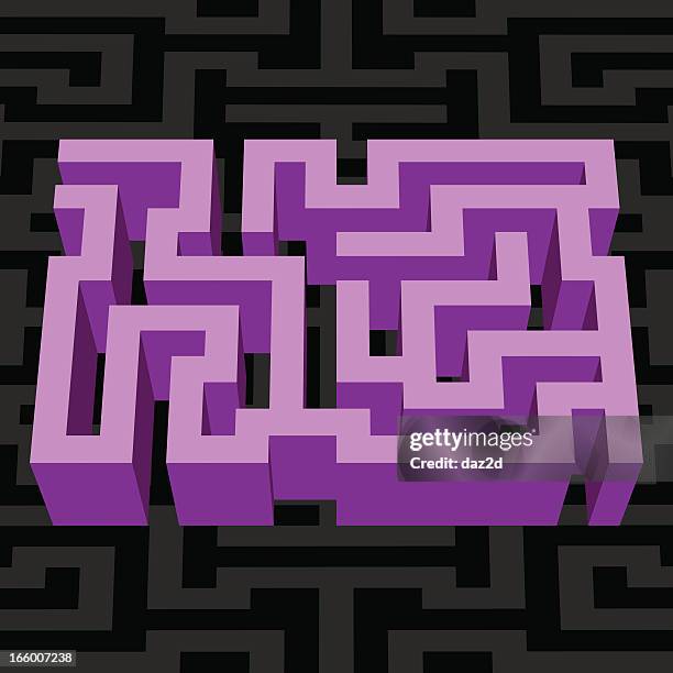 pink 3d maze - game over short phrase stock illustrations