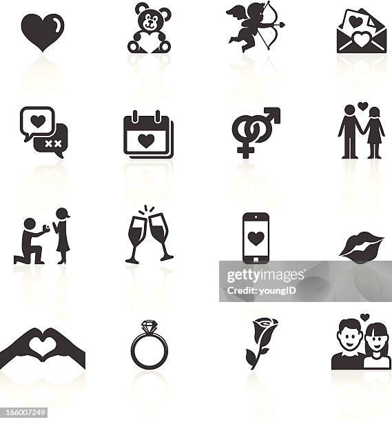 bildbanksillustrationer, clip art samt tecknat material och ikoner med love & valentines icons - engagement