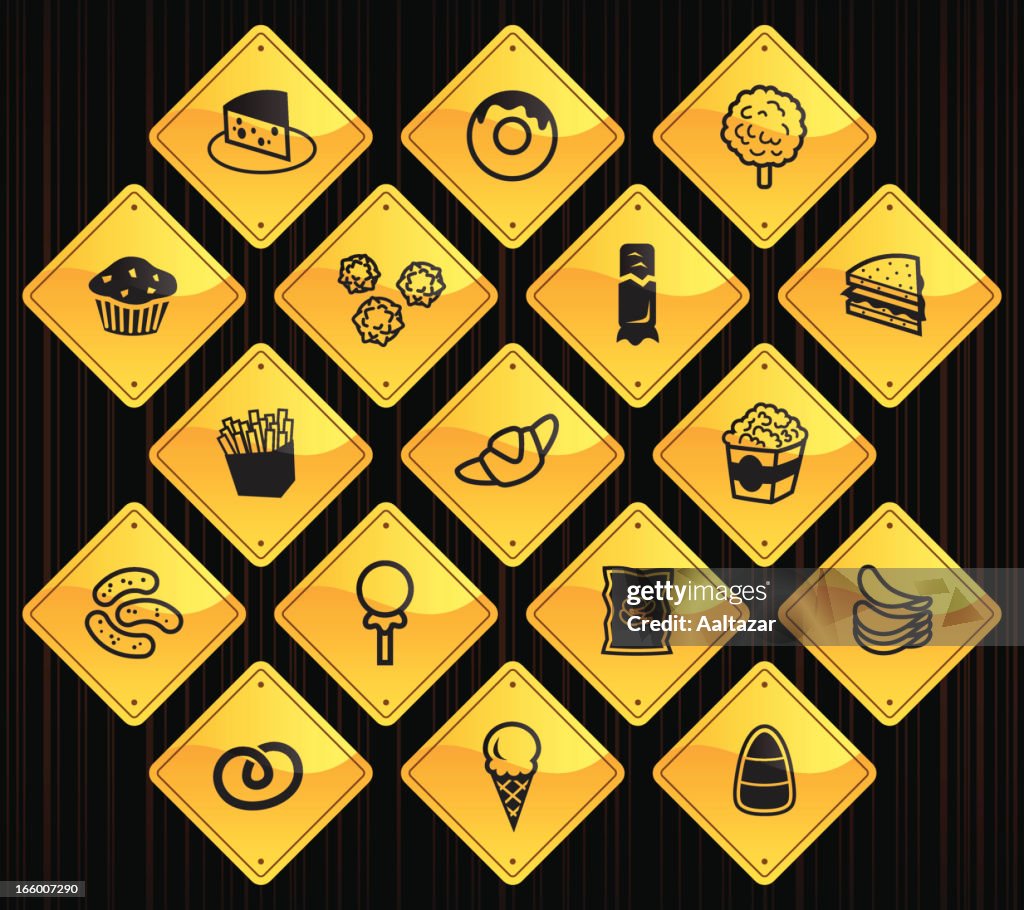 Yellow Road Signs - Junk Food