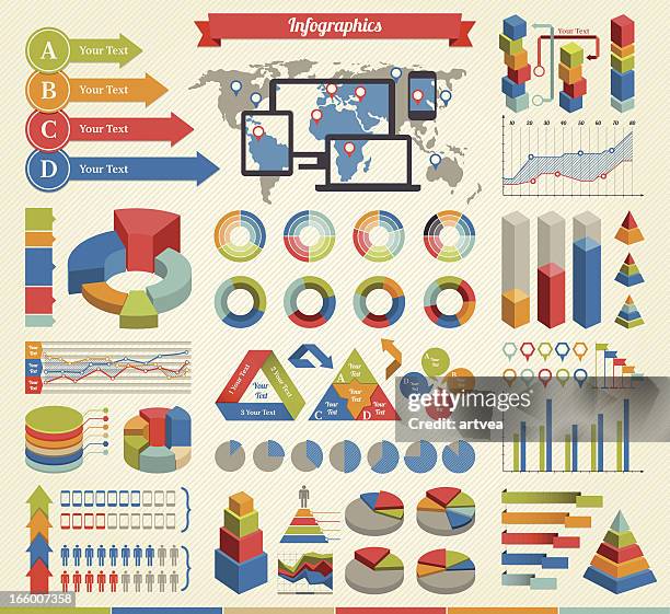 infographics elements - world map old stock illustrations