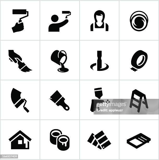 black gemälde symbole - home improvement stock-grafiken, -clipart, -cartoons und -symbole