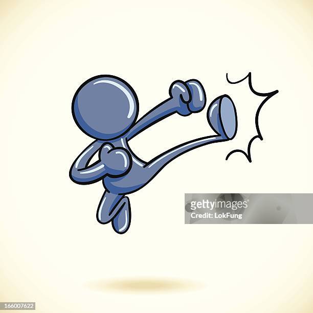 Kung Fu Blue Man Cartoon Character High-Res Vector Graphic - Getty Images