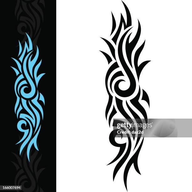 blue tattoo - tribal tattoo stock illustrations