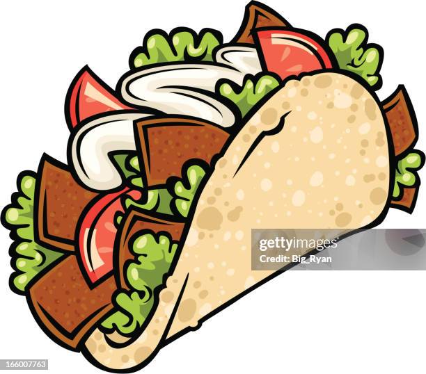 cartoon gyro - kebab stock illustrations