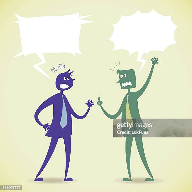argument with two people - two men fighting stock illustrations