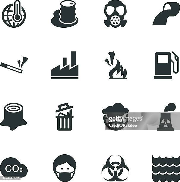 pollution silhouette icons - water treatment 幅插畫檔、美工圖案、卡通及圖標