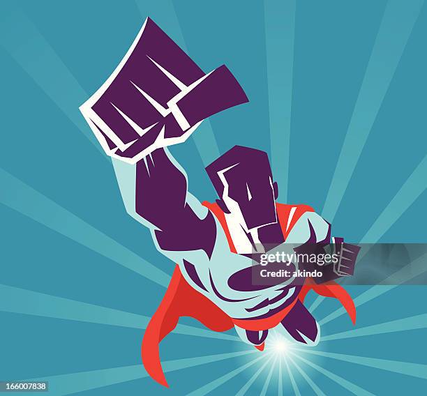 superhero flying - word meaning stock illustrations