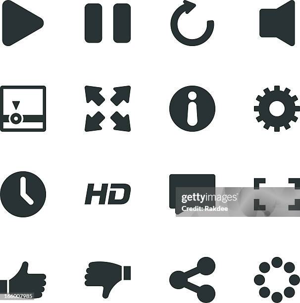 ilustrações de stock, clip art, desenhos animados e ícones de video streaming silhueta de ícones de - televisão de alta definição