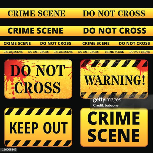 crime scene police tape - crime scene stock illustrations