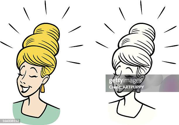 classic beehive haircut woman - beehive hair stock illustrations