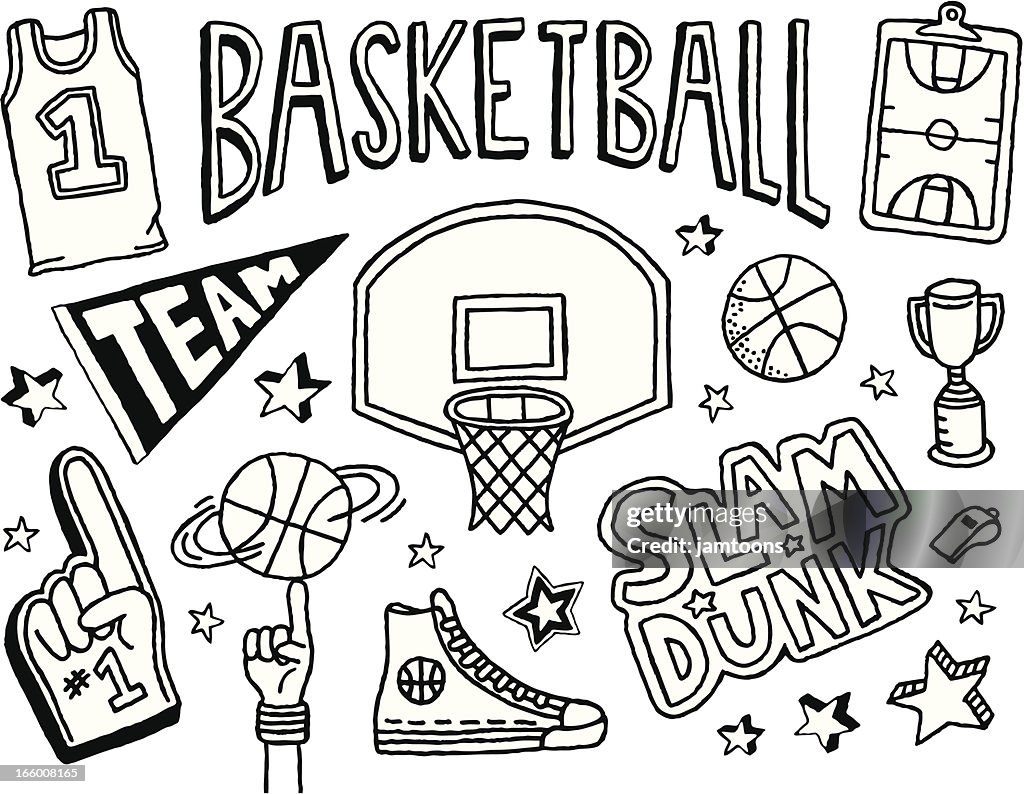 Basketball und Kritzeleien
