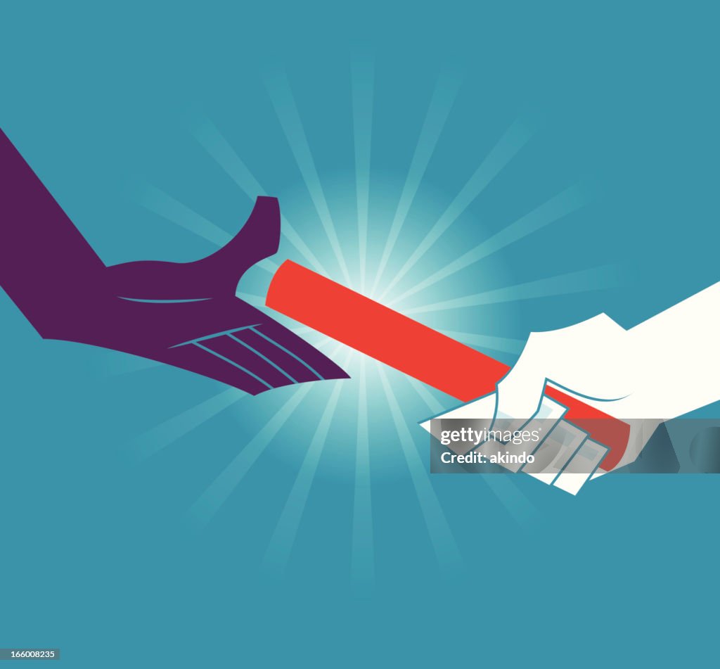 Hand Off Vector Bâton De Relais Handoff Illustration - Getty Images