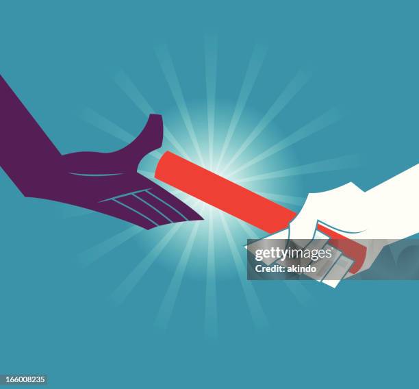 bildbanksillustrationer, clip art samt tecknat material och ikoner med relay baton handoff - stafettpinne