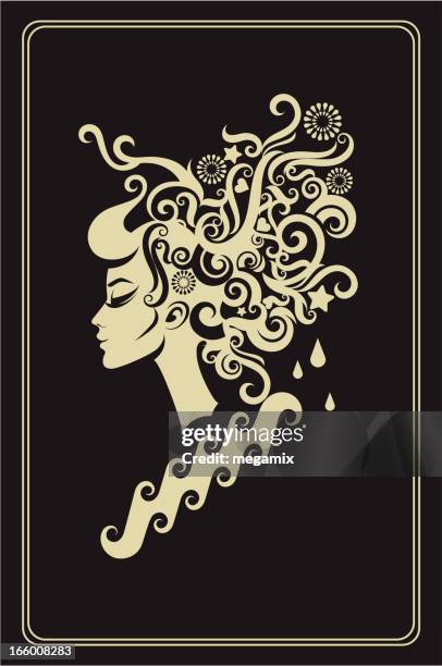 aquarius. - face profile stock illustrations