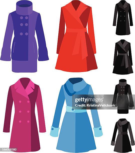 coats - long coat stock illustrations