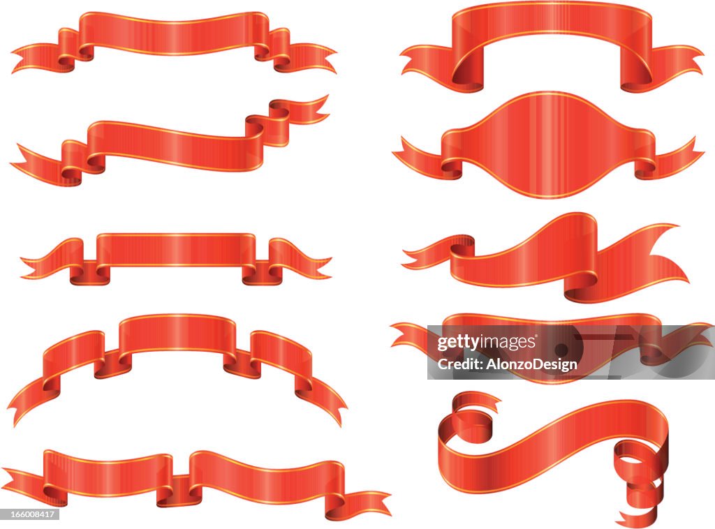 String Banner Ribbons Red Banners And Ribbons Set High-Res Vector Graphic - Getty Images