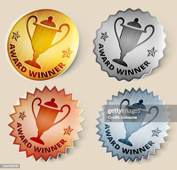 gold, silver, and bronze trophy medals - silver medal stock illustrations