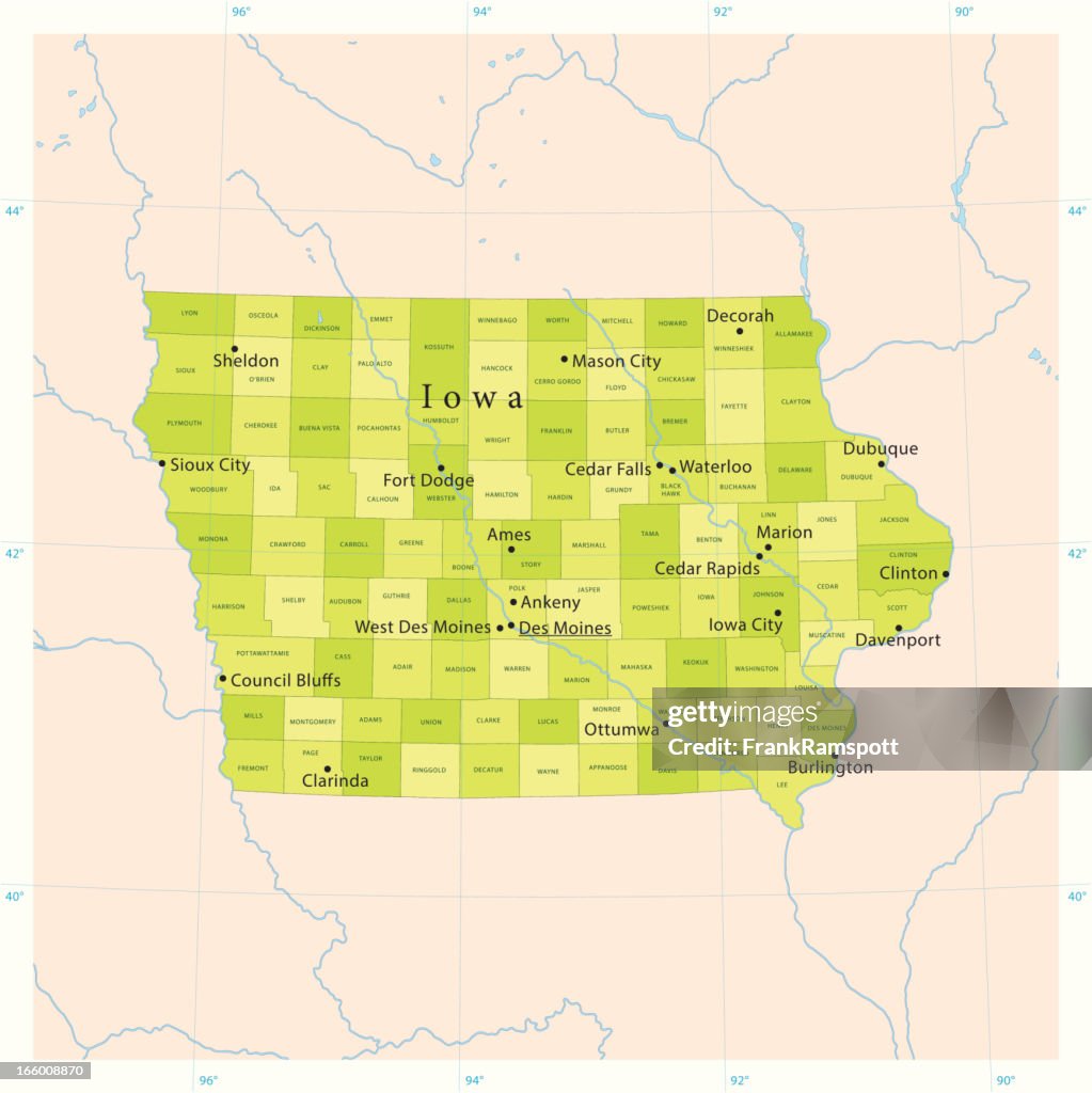 Iowa Vector Map