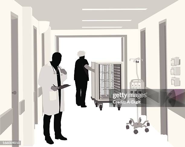 hospital workers - hospital orderly stock illustrations