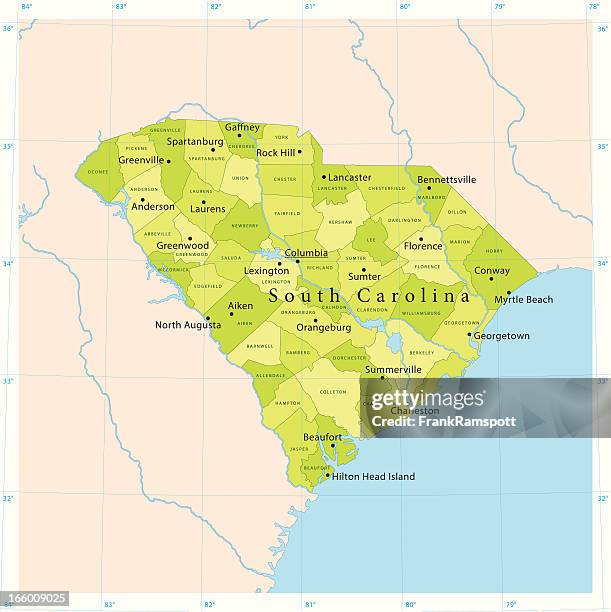 illustrations, cliparts, dessins animés et icônes de vecteur de carte en caroline du sud - greenville-south-carolina