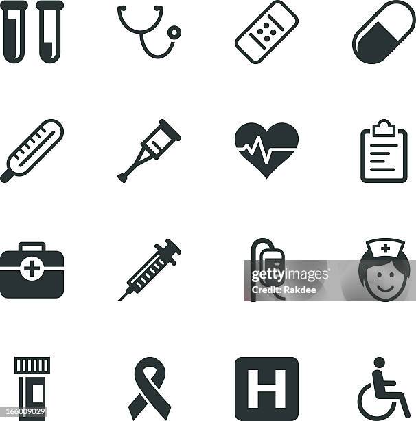 healthcare and medicine silhouette icons - vitamin iv stock illustrations