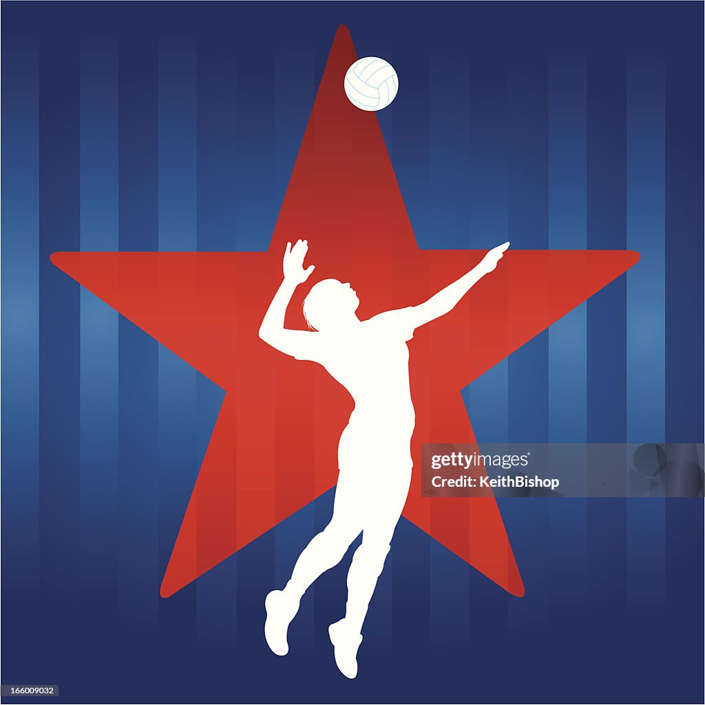Volleyball Star Serve Background Girls High-Res Vector Graphic - Getty ...