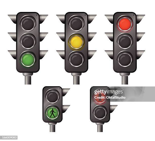 traffic lights - yellow light stock illustrations