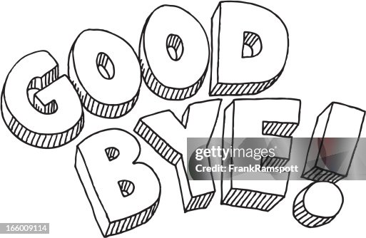 Good Bye Text Drawing Good Bye Text Drawing