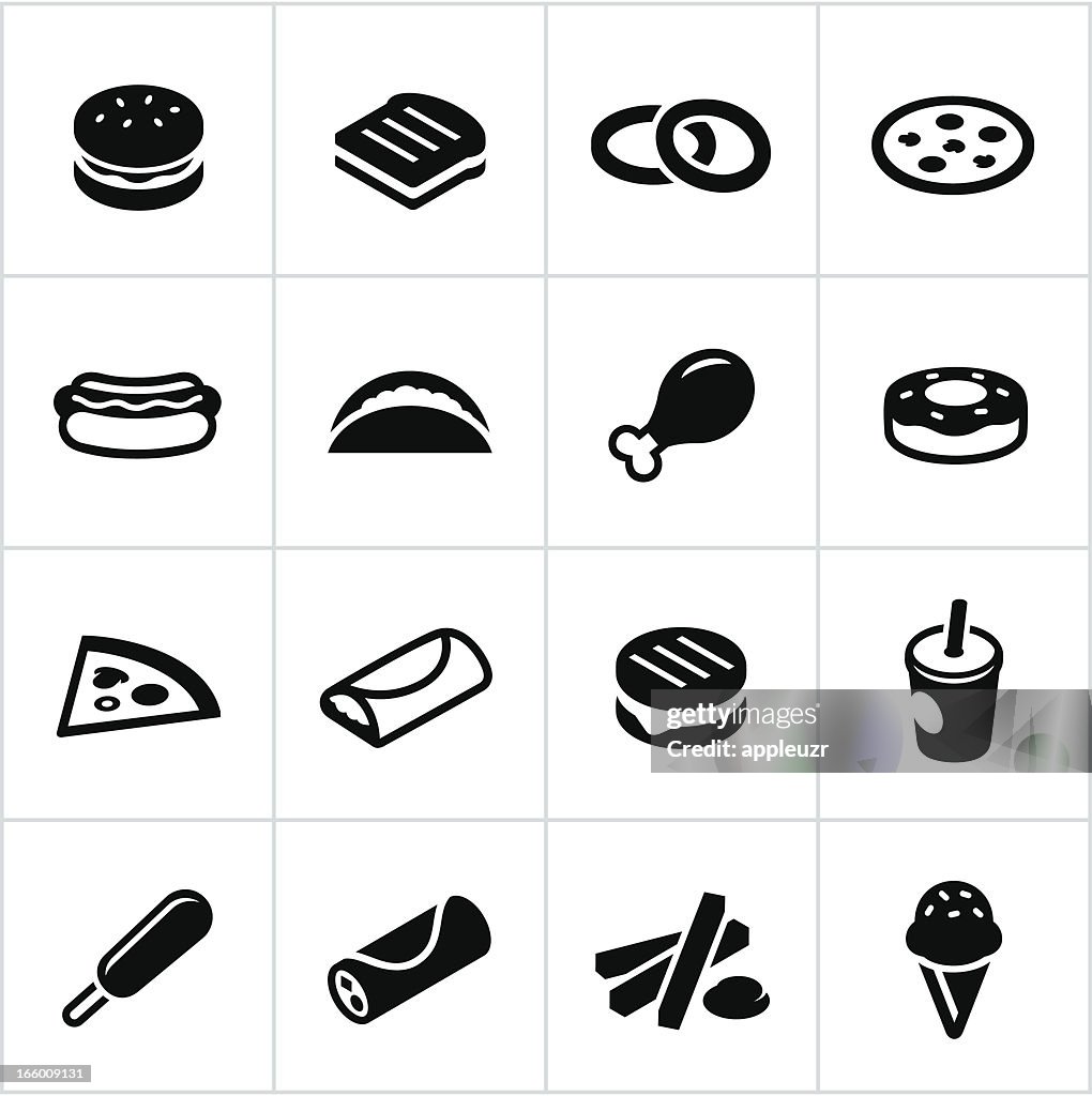 Black Fast Food Icons
