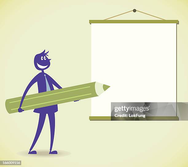 writing the message - man touching screen stock illustrations