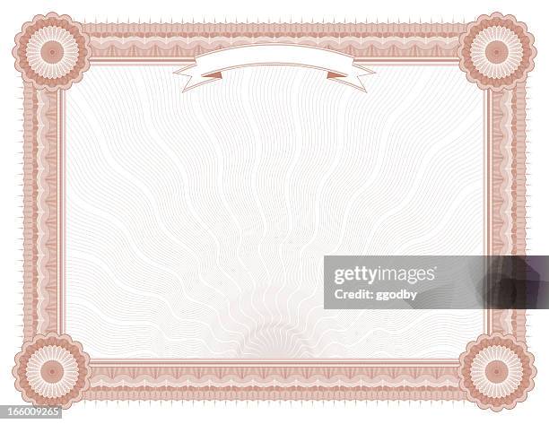 large certificate - diploma (rust variant) - birth certificate stock illustrations