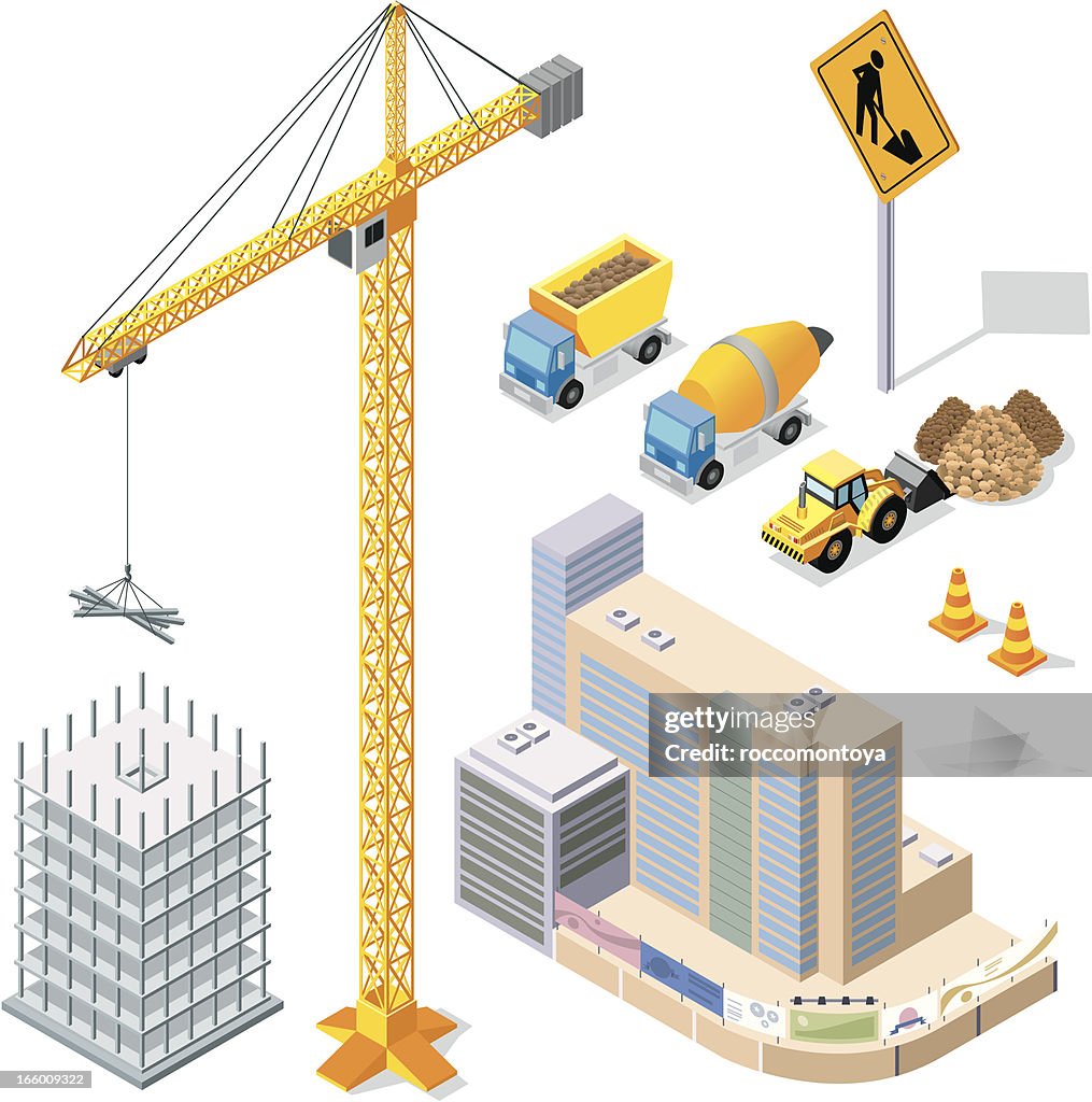 Vector ilustración elementos de construcción