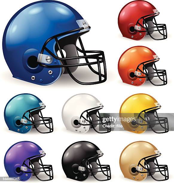 football helmets - sports helmet stock illustrations