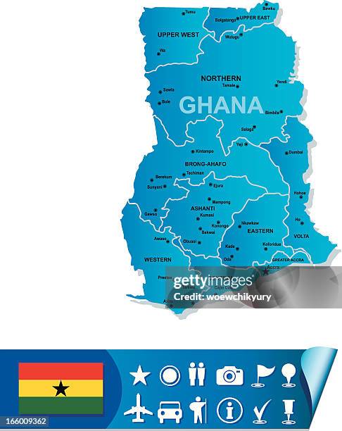 ghana vector map - gold coast stock illustrations