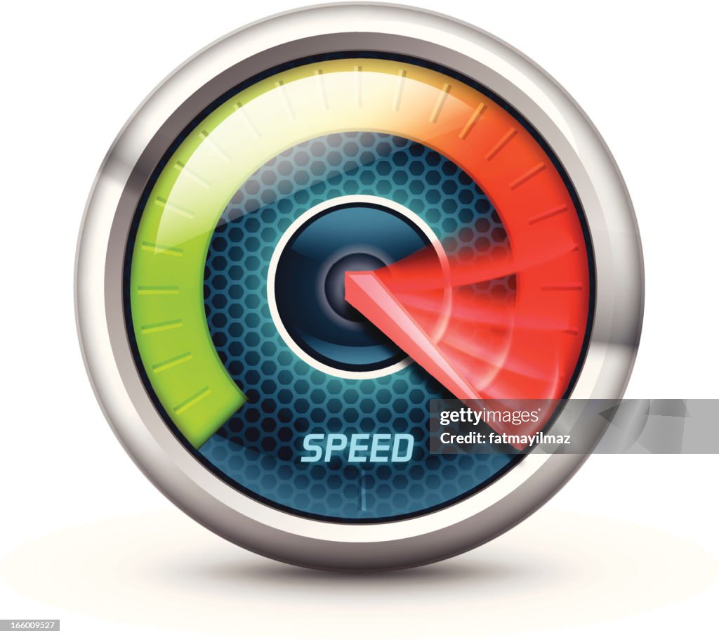 Speedometer Science Illustration Of A Speedometer With Colorful Gauge High-Res Vector ...