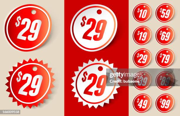 price tag sign ribbon - yard sale stock illustrations