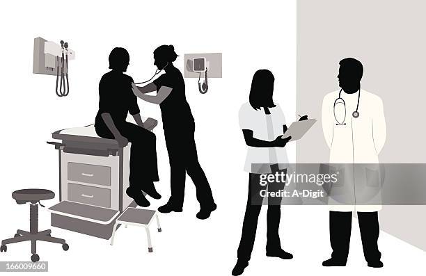 stockillustraties, clipart, cartoons en iconen met practicioners - patient